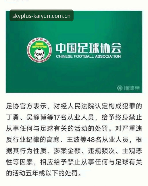 云开全站注册 足协第三批禁足名单全面解析:中国足球反腐进程的深度观察